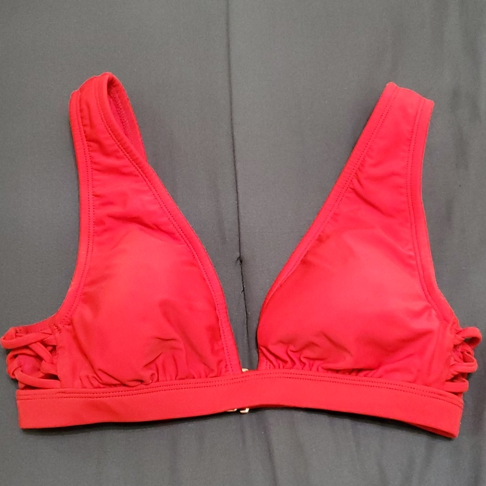 Shade shore red bathing suit top sz small